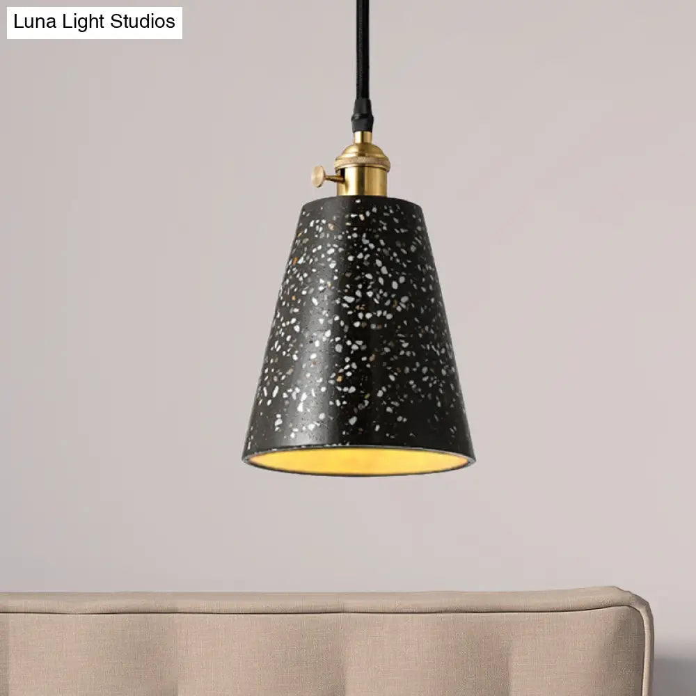 Alfa - Nordic Cone Pendant Lighting in Nordic Style Cement 1 Light Black/Grey/White Hanging Light