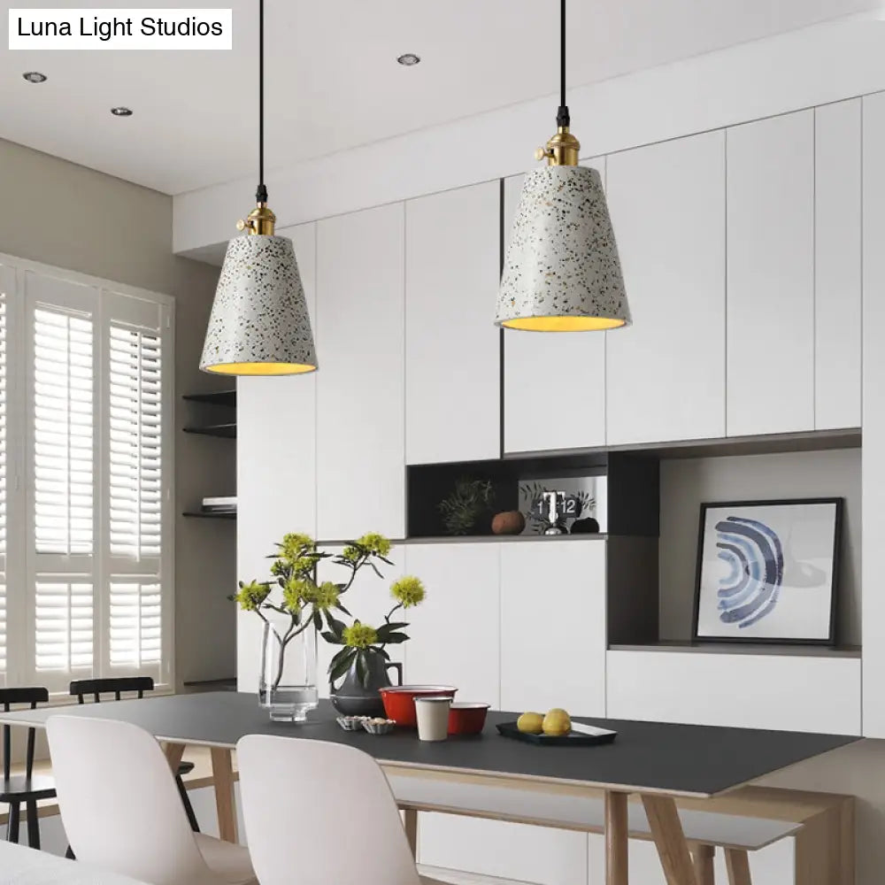 Alfa - Nordic Cone Pendant Lighting in Nordic Style Cement 1 Light Black/Grey/White Hanging Light