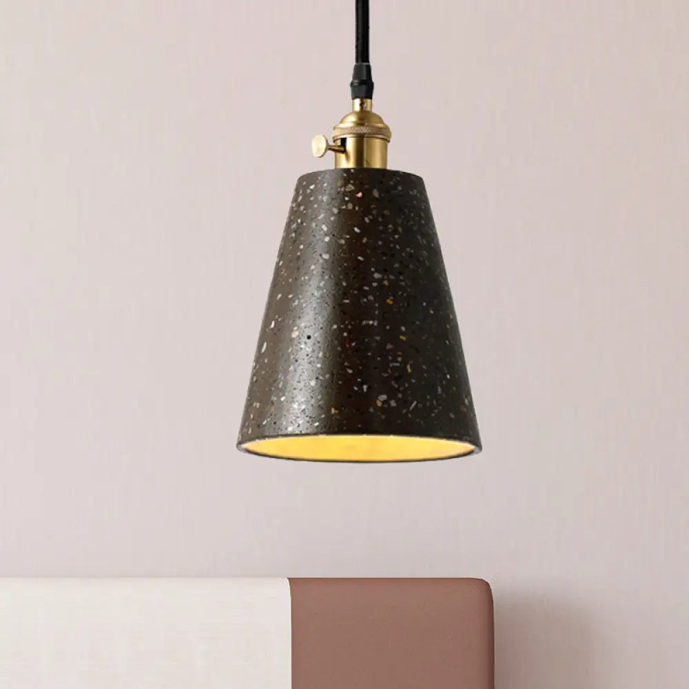 Alfa - Nordic Cone Pendant Lighting in Nordic Style Cement 1 Light Black/Grey/White Hanging Light