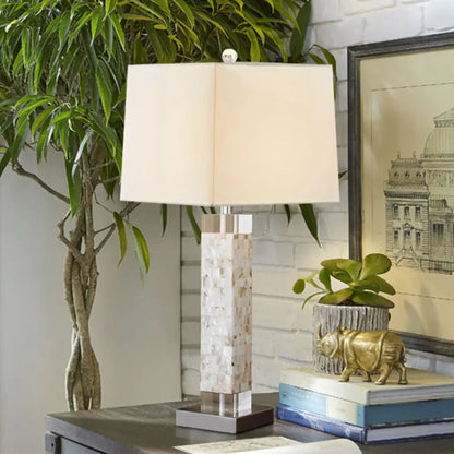 Alfa - Luz nocturna cuadrada blanca con base rectangular