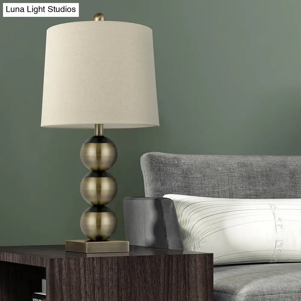 Alicia - Lámpara de noche Head Barrel, tradicional, de tela marrón, para leer.