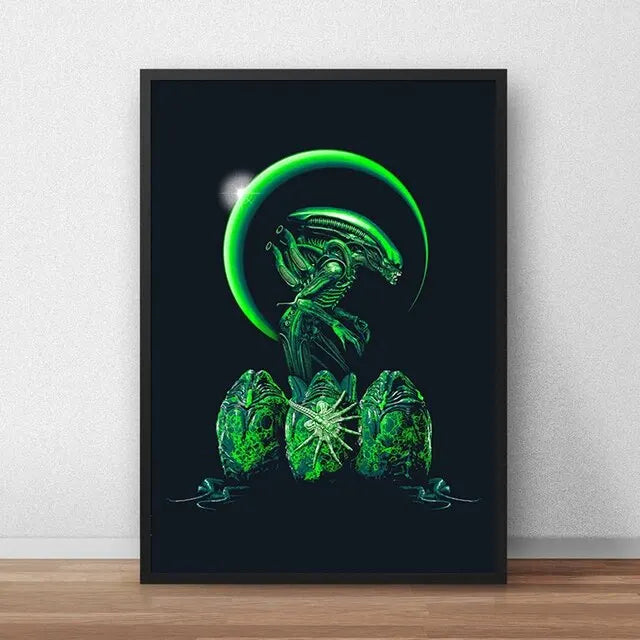 Alien Movie Poster Canvas Painting - F / 50X70cmNoFrame - Posters