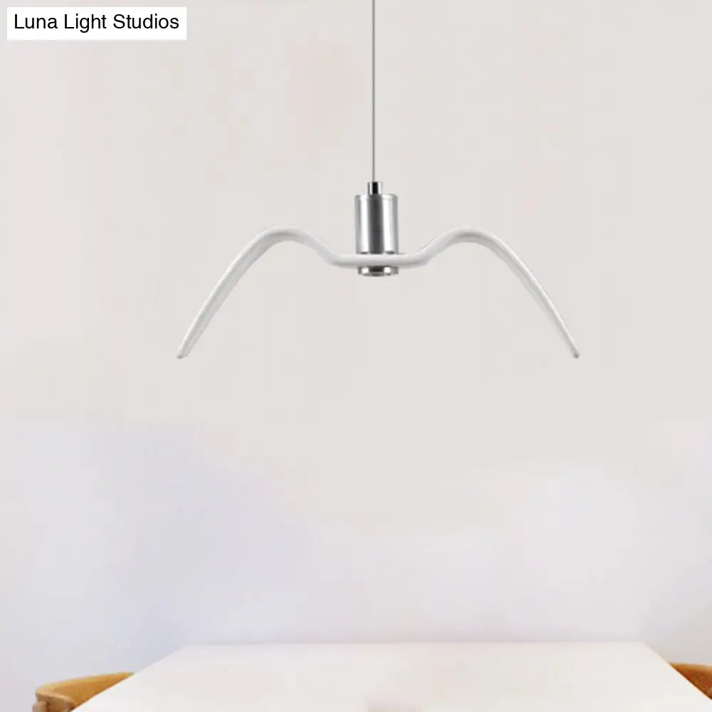 Alkalurops - Nautical Seagull Hanging Light: LED Pendant Lamp, White