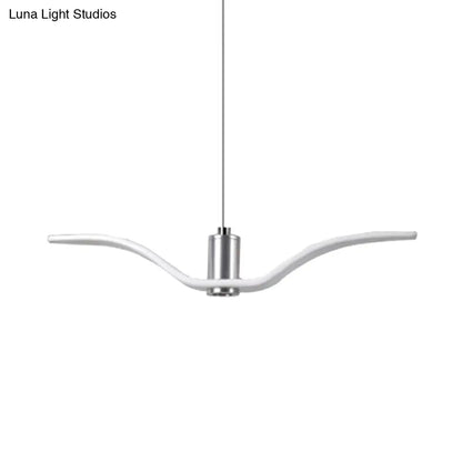 Alkalurops - Nautical Seagull Hanging Light: LED Pendant Lamp, White