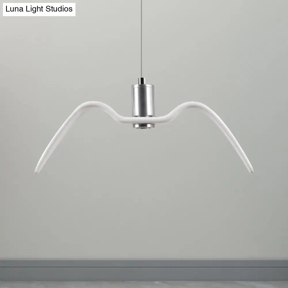 Alkalurops - Nautical Seagull Hanging Light: LED Pendant Lamp, White