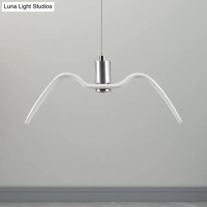 Alkalurops - Nautical Seagull Hanging Light: LED Pendant Lamp, White