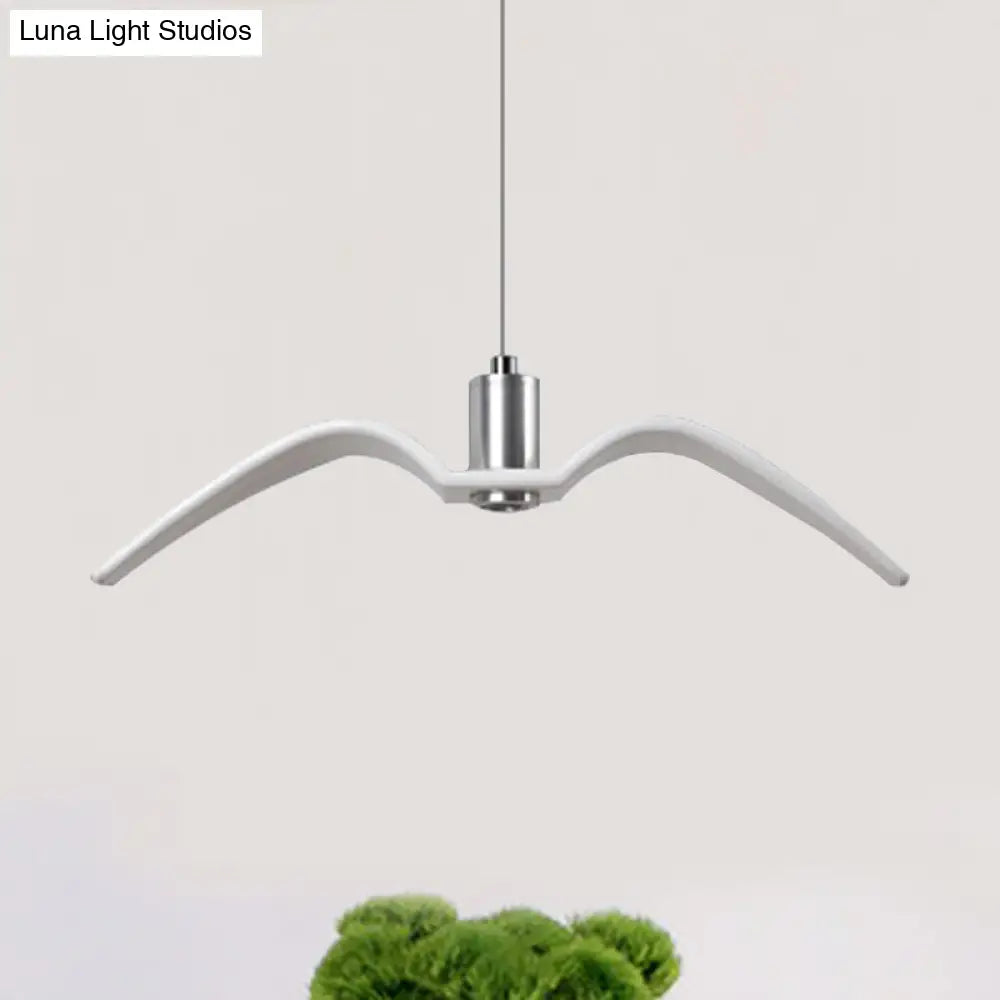 Alkalurops - Nautical Seagull Hanging Light: LED Pendant Lamp, White