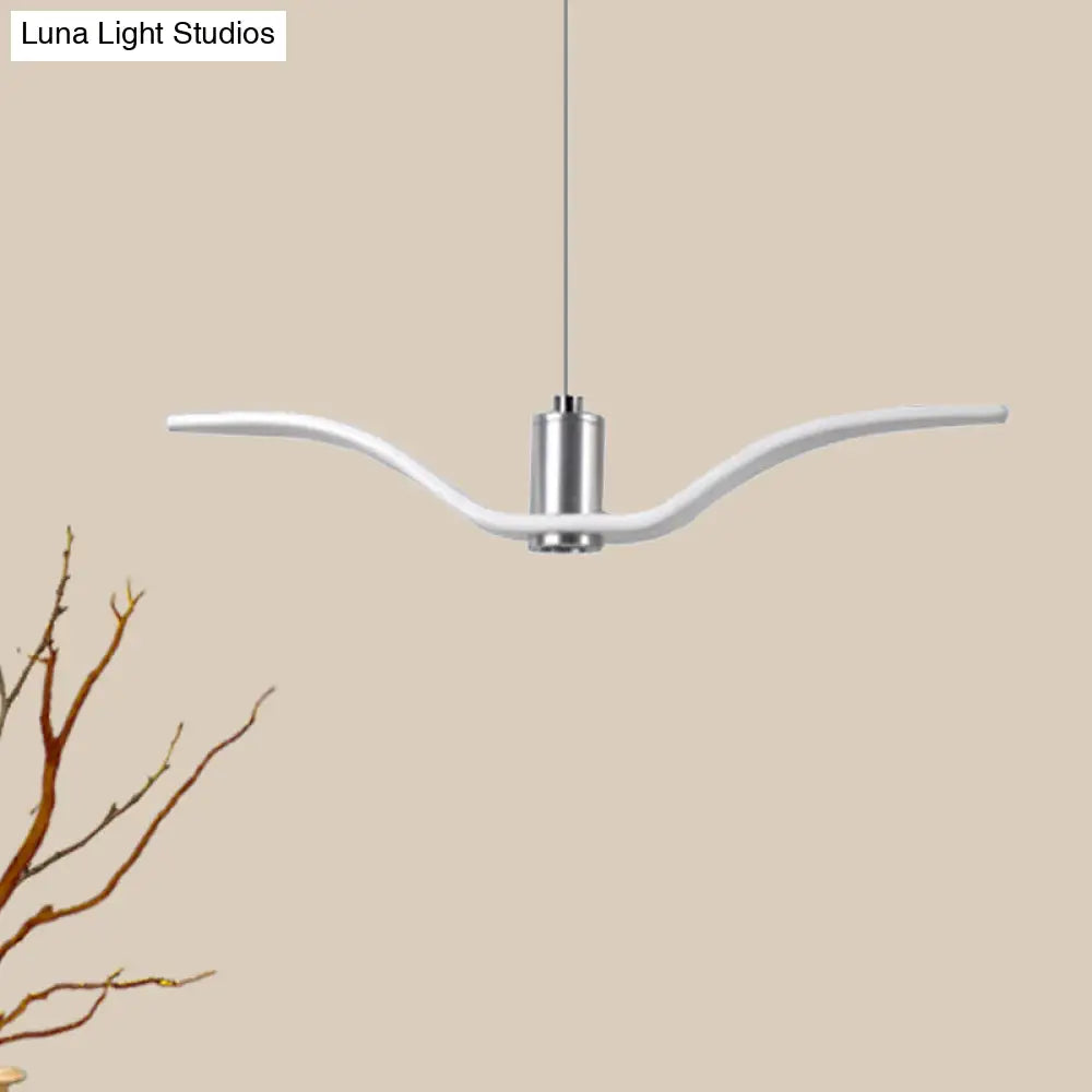 Alkalurops - Nautical Seagull Hanging Light: LED Pendant Lamp, White