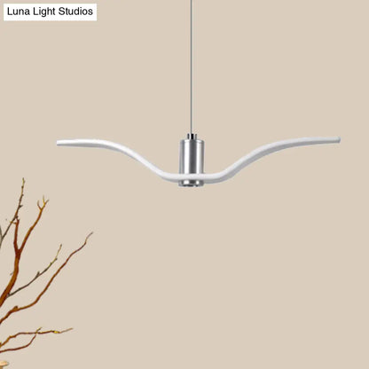 Alkalurops - Nautical Seagull Hanging Light: LED Pendant Lamp, White