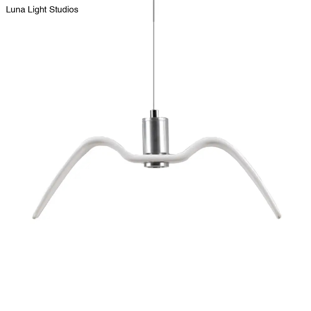 Alkalurops - Nautical Seagull Hanging Light: LED Pendant Lamp, White