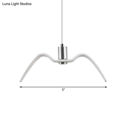 Alkalurops - Nautical Seagull Hanging Light: LED Pendant Lamp, White