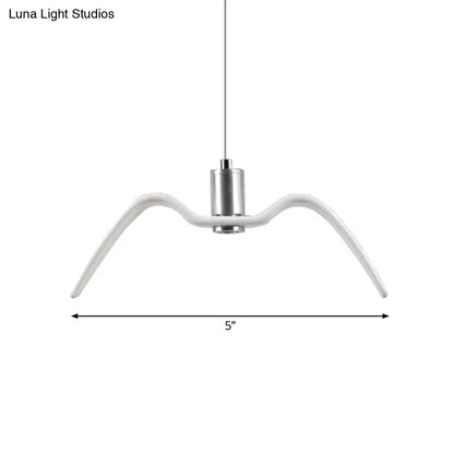 Alkalurops - Nautical Seagull Hanging Light: LED Pendant Lamp, White