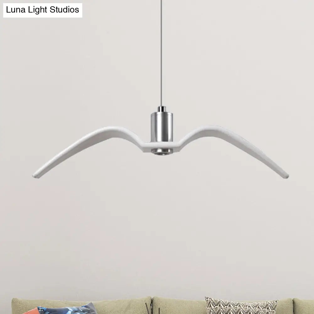 Alkalurops - Nautical Seagull Hanging Light: LED Pendant Lamp, White