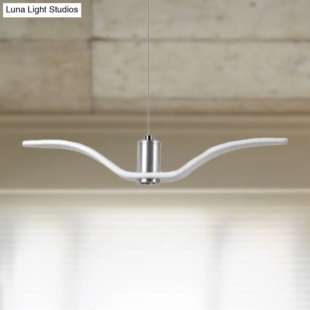 Alkalurops - Nautical Seagull Hanging Light: LED Pendant Lamp, White