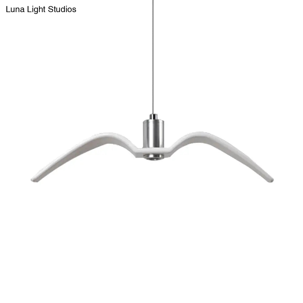 Alkalurops - Nautical Seagull Hanging Light: LED Pendant Lamp, White