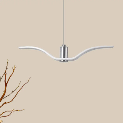 Alkalurops - Nautical Seagull Hanging Light: LED Pendant Lamp, White