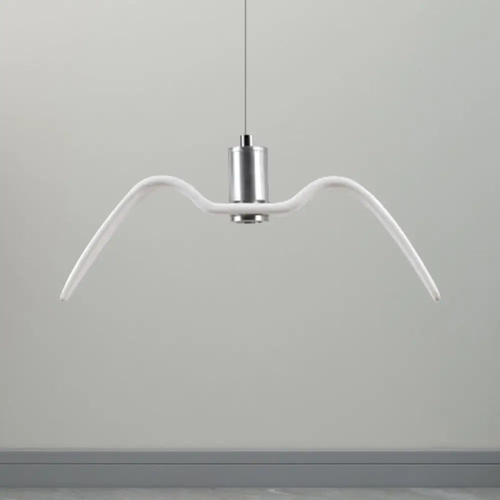 Alkalurops - Nautical Seagull Hanging Light: LED Pendant Lamp, White