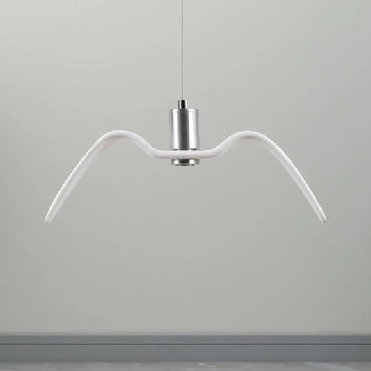 Alkalurops - Nautical Seagull Hanging Light: LED Pendant Lamp, White