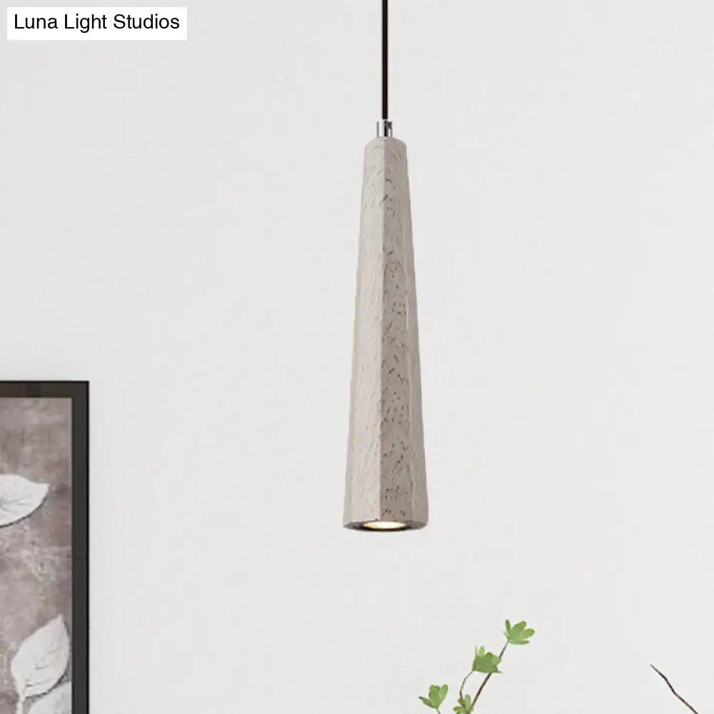 Alshain - Nordic Nordic 1 Light Pendant Lighting with Concrete Shade Black/Grey/Brown Tapered Hanging Ceiling Light