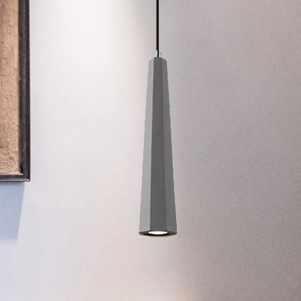 Alshain - Nordic Nordic 1 Light Pendant Lighting with Concrete Shade Black/Grey/Brown Tapered Hanging Ceiling Light