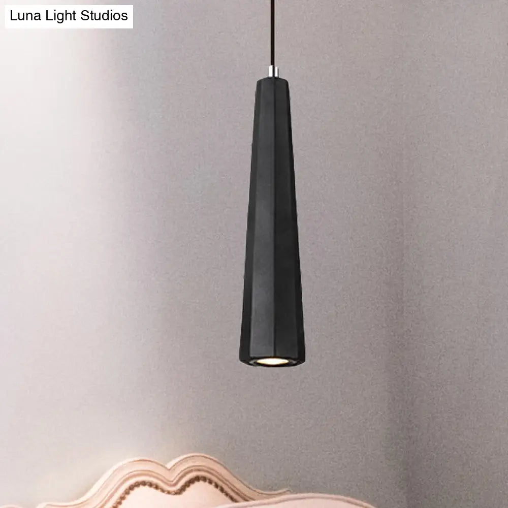 Alshain - Nordic Nordic 1 Light Pendant Lighting with Concrete Shade Black/Grey/Brown Tapered Hanging Ceiling Light