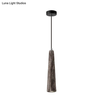 Alshain - Nordic Nordic 1 Light Pendant Lighting with Concrete Shade Black/Grey/Brown Tapered Hanging Ceiling Light