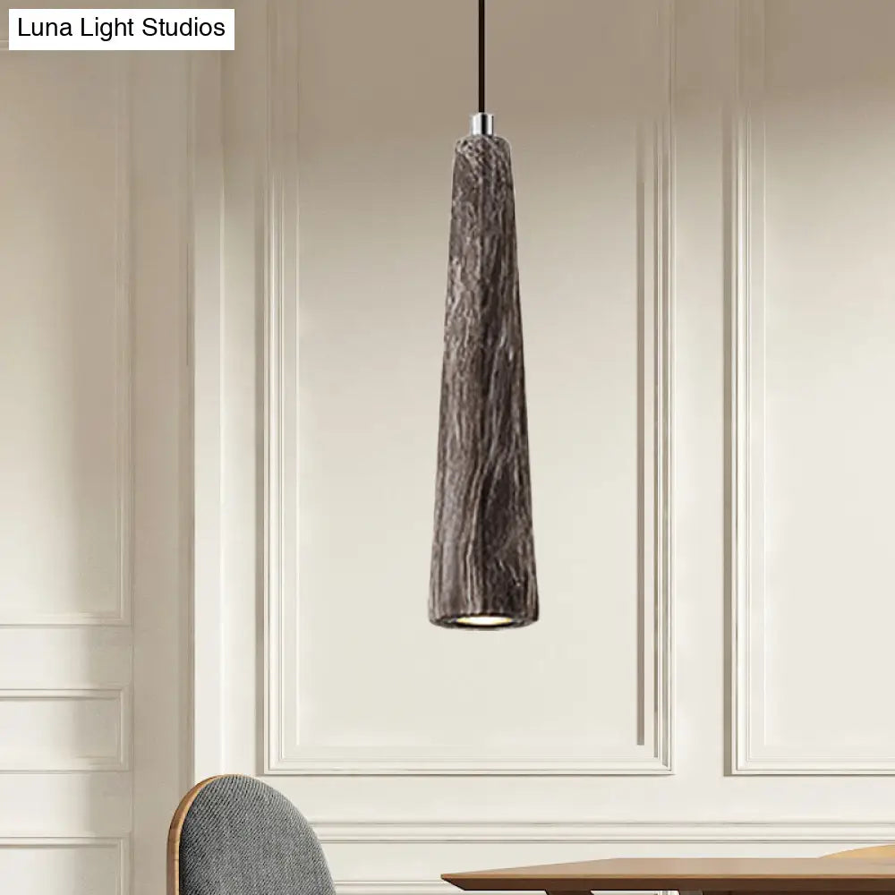 Alshain - Nordic Nordic 1 Light Pendant Lighting with Concrete Shade Black/Grey/Brown Tapered Hanging Ceiling Light