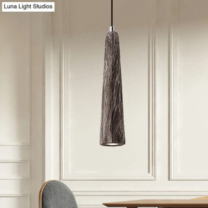 Alshain - Nordic Nordic 1 Light Pendant Lighting with Concrete Shade Black/Grey/Brown Tapered Hanging Ceiling Light