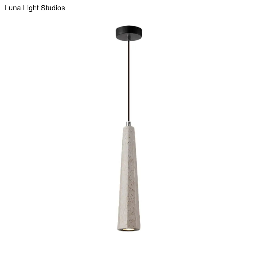 Alshain - Nordic Nordic 1 Light Pendant Lighting with Concrete Shade Black/Grey/Brown Tapered Hanging Ceiling Light