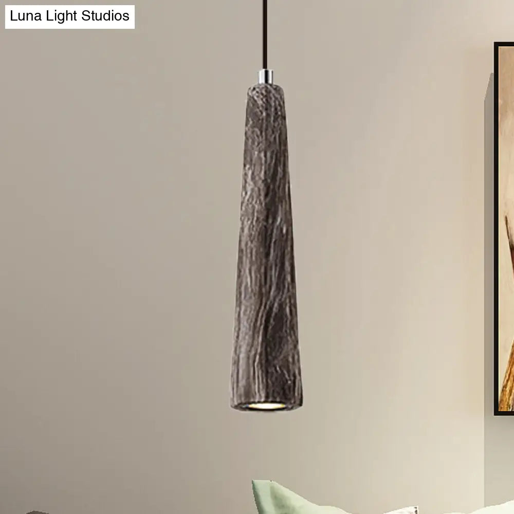 Alshain - Nordic Nordic 1 Light Pendant Lighting with Concrete Shade Black/Grey/Brown Tapered Hanging Ceiling Light