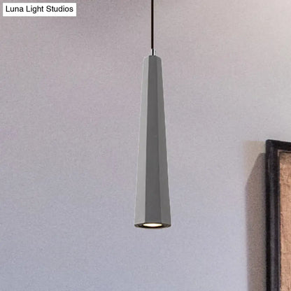 Alshain - Nordic Nordic 1 Light Pendant Lighting with Concrete Shade Black/Grey/Brown Tapered Hanging Ceiling Light