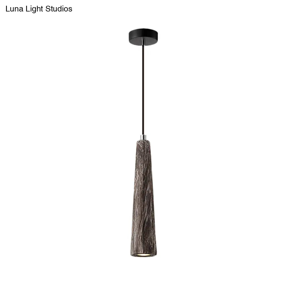 Alshain - Nordic Nordic 1 Light Pendant Lighting with Concrete Shade Black/Grey/Brown Tapered Hanging Ceiling Light