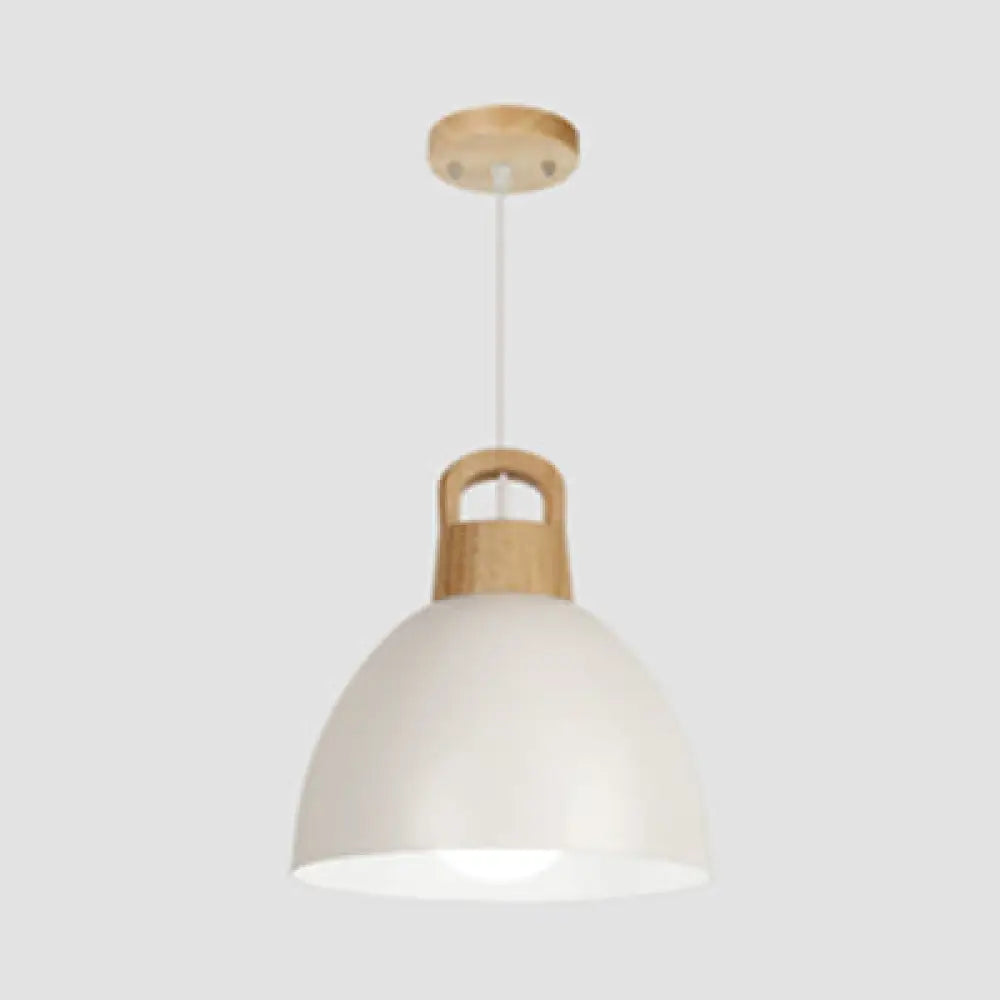 Aluminum Dome Pendant Macaron Hanging Lamp for Kitchen Corridor - 1 Bulb Lighting Solution