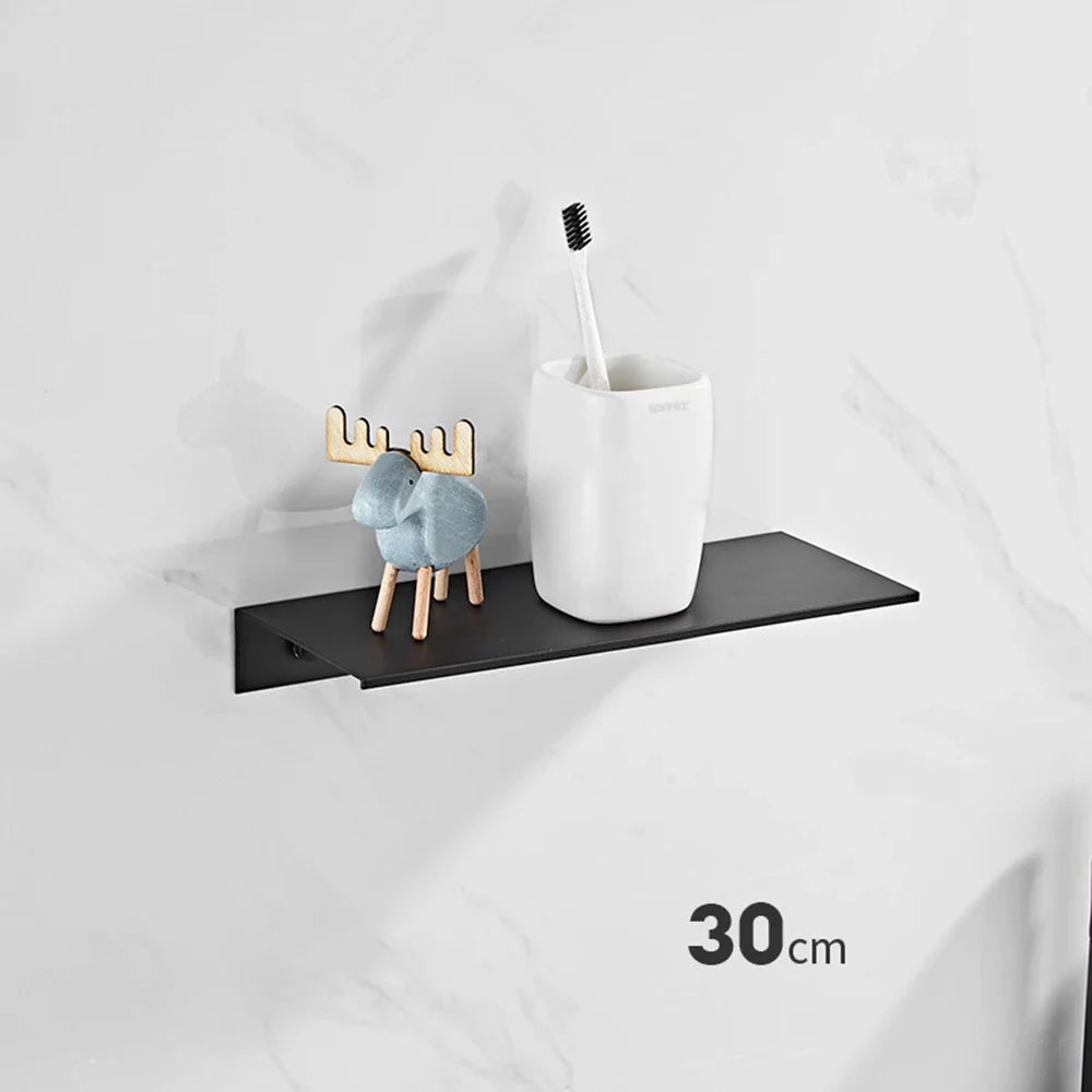 Aluminum Floating Shelves for Bathroom and Kitchen - 30CM Black / CHINA