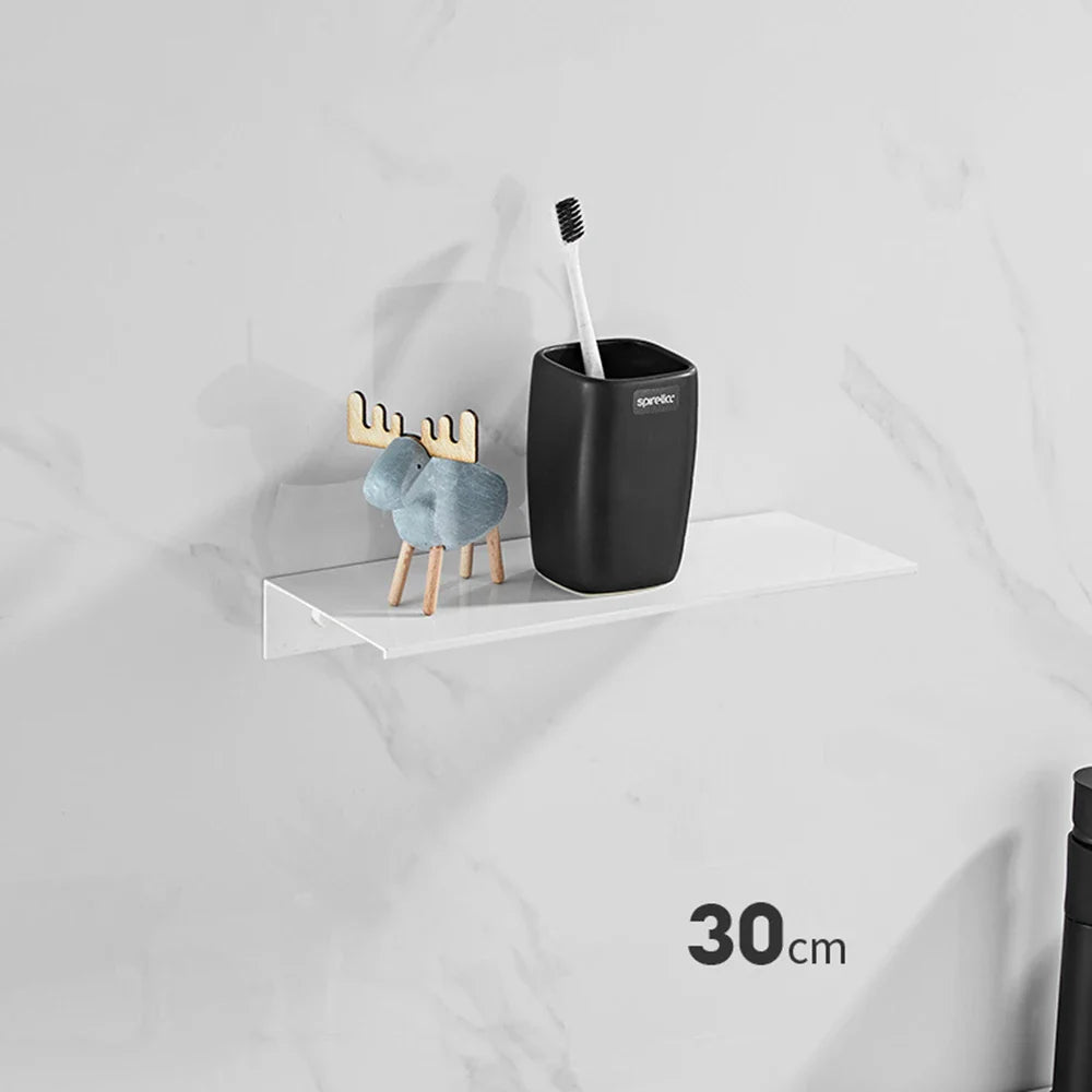 Aluminum Floating Shelves for Bathroom and Kitchen - 30CM White / CHINA