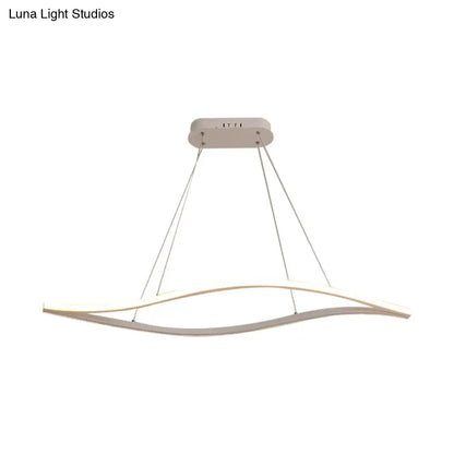 DecorBites™ Aluminum Leaf Drop Pendant LED Island Lamp - Simplicity Black/White, Warm/White Light - 31.5"/39" Wide