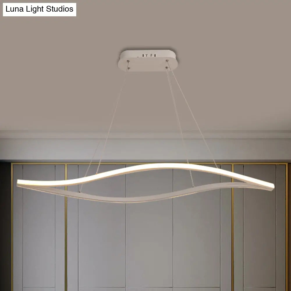 DecorBites™ Aluminum Leaf Drop Pendant LED Island Lamp - Simplicity Black/White, Warm/White Light - 31.5"/39" Wide