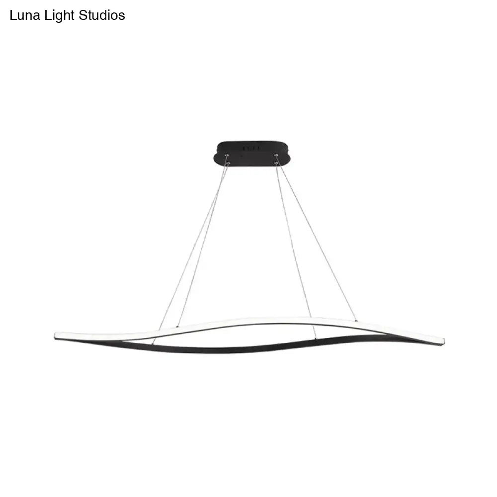 DecorBites™ Aluminum Leaf Drop Pendant LED Island Lamp - Simplicity Black/White, Warm/White Light - 31.5"/39" Wide