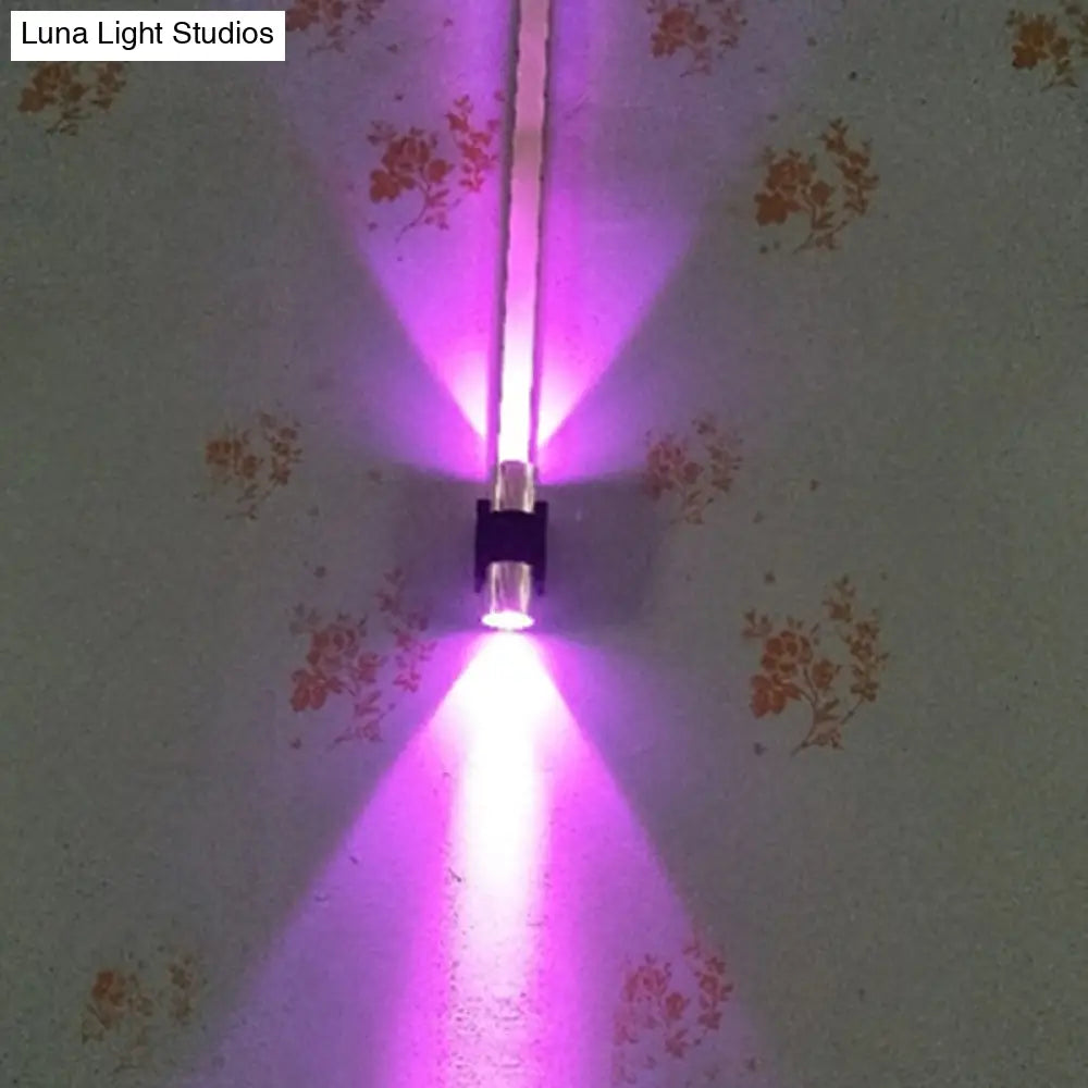 وحدة إضاءة حائط ديسكو بار LED من ديكوربايتس™ مصنوعة من الألومنيوم - صغيرة الحجم، ارتفاع 3 بوصات/4.5 بوصة | فضية | إضاءة زرقاء/صفراء/أرجوانية زاهية