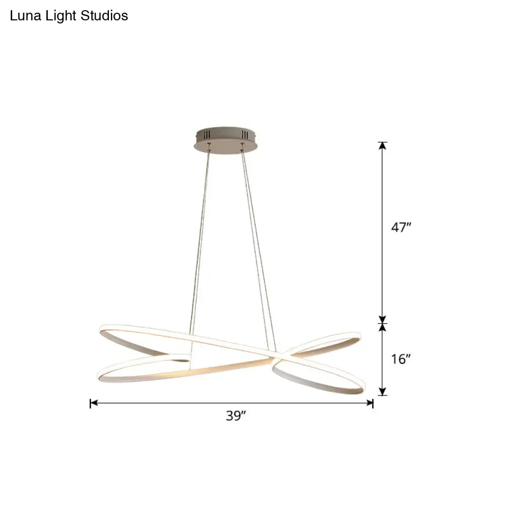 Lámpara colgante LED de aluminio con diseño en espiral: Lámpara colgante artística para mesa de comedor