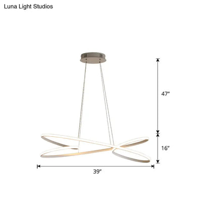 Lámpara colgante LED de aluminio con diseño en espiral: Lámpara colgante artística para mesa de comedor