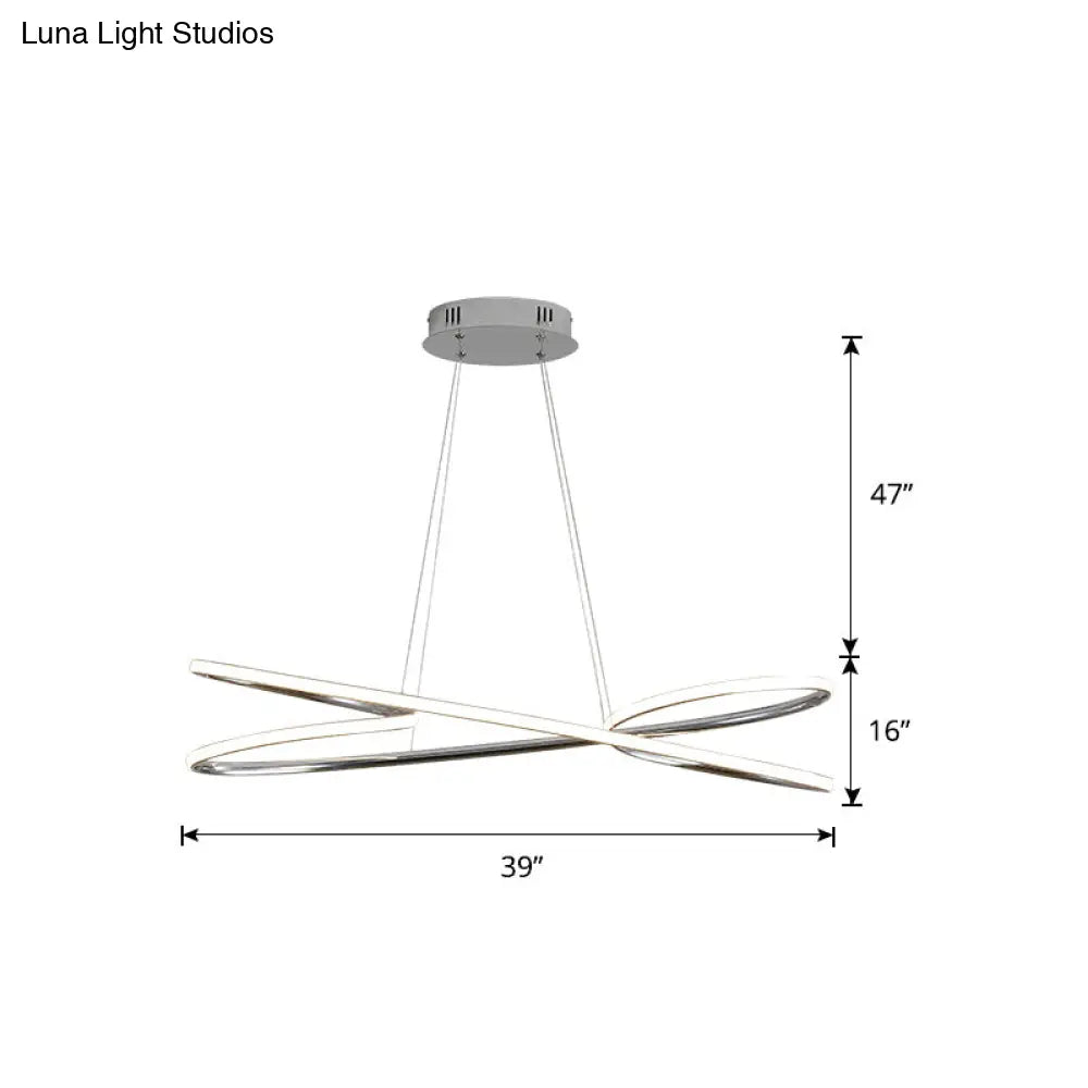 Lámpara colgante LED de aluminio con diseño en espiral: Lámpara colgante artística para mesa de comedor