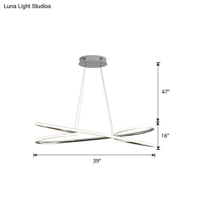 Lámpara colgante LED de aluminio con diseño en espiral: Lámpara colgante artística para mesa de comedor