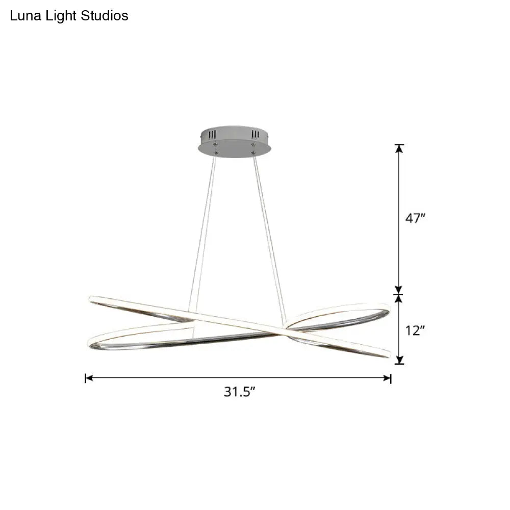 Lámpara colgante LED de aluminio con diseño en espiral: Lámpara colgante artística para mesa de comedor