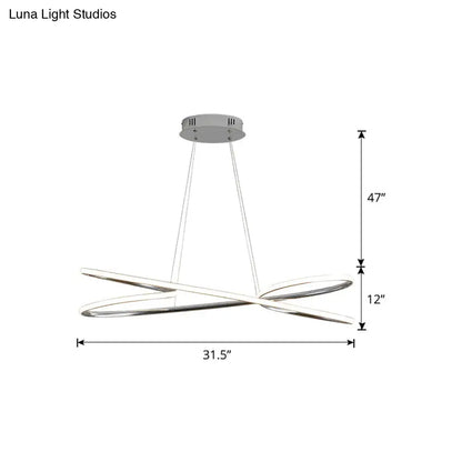 Lámpara colgante LED de aluminio con diseño en espiral: Lámpara colgante artística para mesa de comedor
