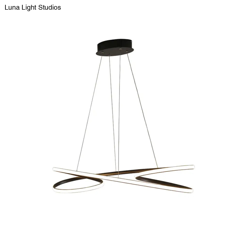 Lámpara colgante LED de aluminio con diseño en espiral: Lámpara colgante artística para mesa de comedor