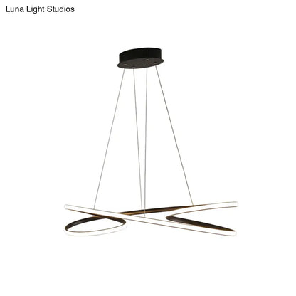 Lámpara colgante LED de aluminio con diseño en espiral: Lámpara colgante artística para mesa de comedor