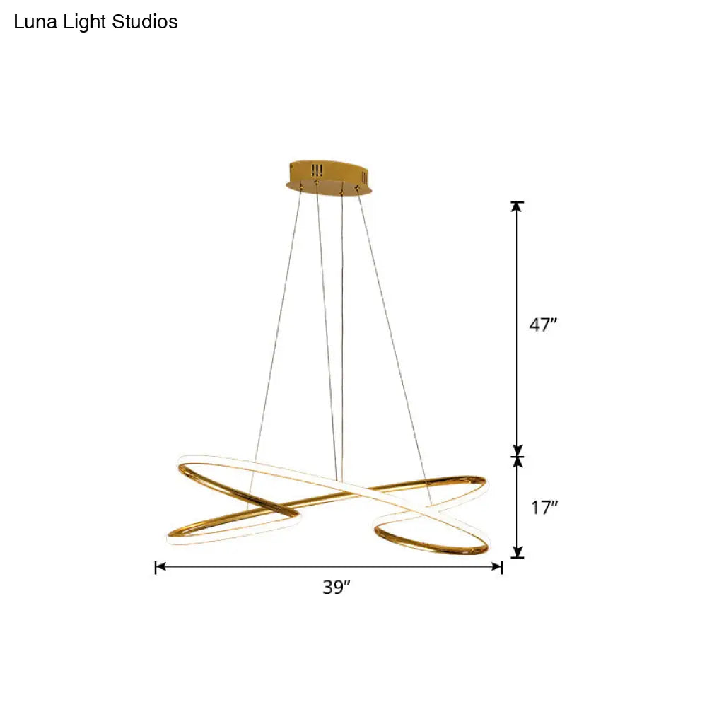 Lámpara colgante LED de aluminio con diseño en espiral: Lámpara colgante artística para mesa de comedor