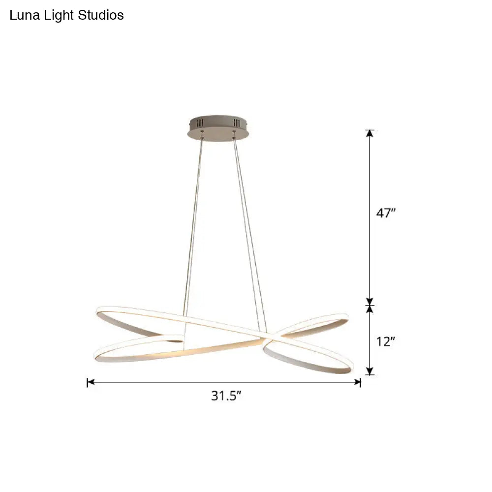 Lámpara colgante LED de aluminio con diseño en espiral: Lámpara colgante artística para mesa de comedor