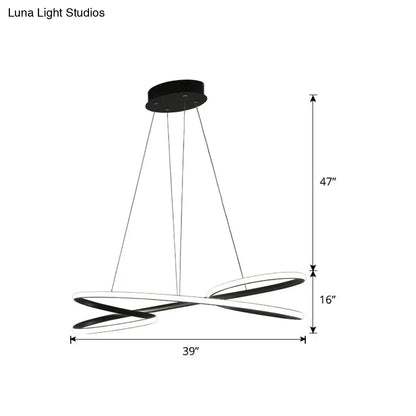 Lámpara colgante LED de aluminio con diseño en espiral: Lámpara colgante artística para mesa de comedor
